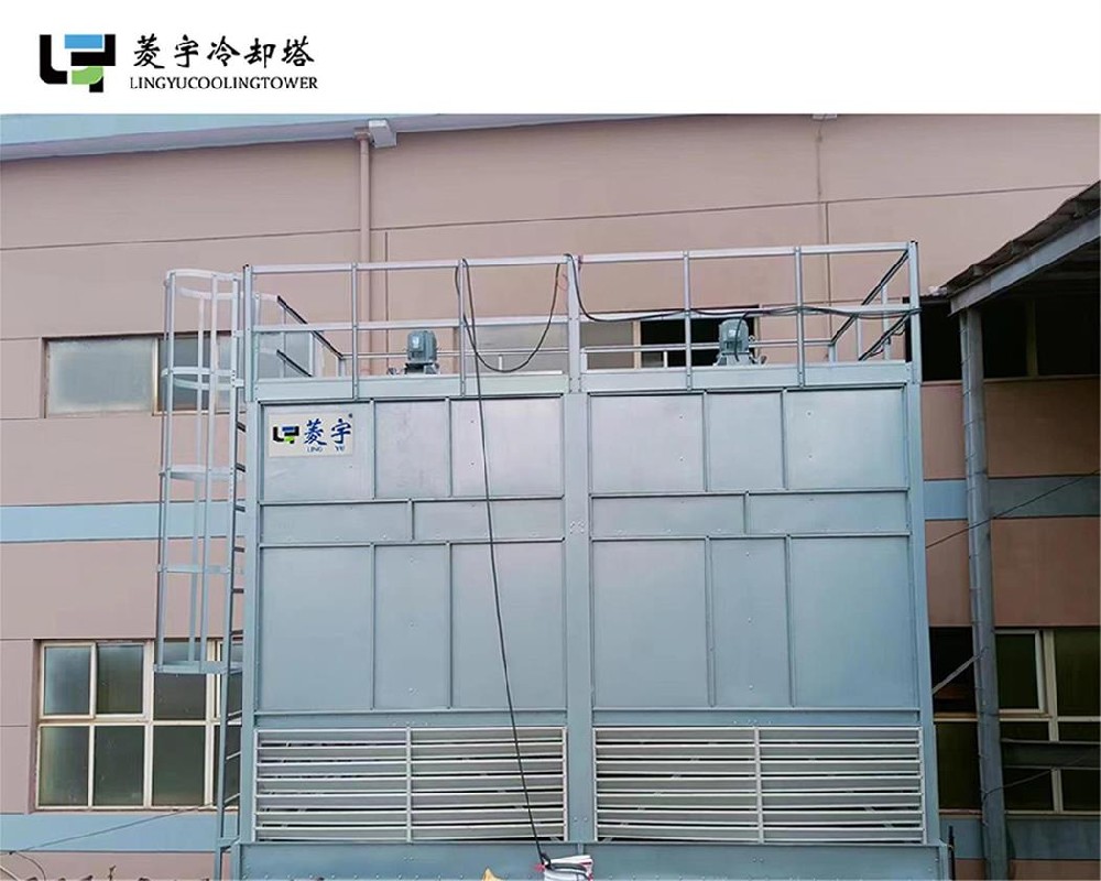 河南郑州菱宇RCN--300T--G2方形逆流式钢板高温冷却塔安装到位